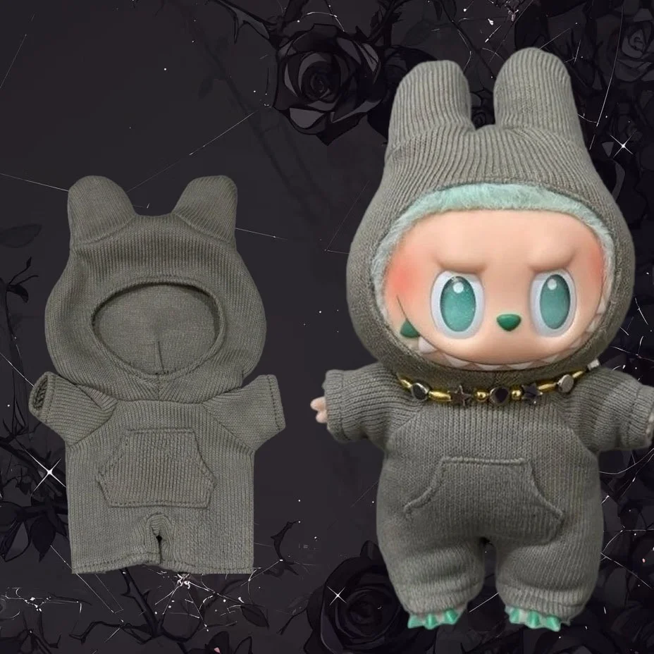 

Labubu 15/17cm solid color jumpsuit Simple sportswear Dolls Fitnesswear Yoga clothing accessories (dolls not included)