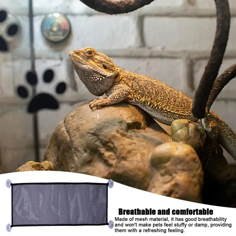 Snake Hammock Larger Suction Cup Design Breathable Mesh Reptile Bed Bearded Dragon Resting Seat Safety Furniture Pet Supplies