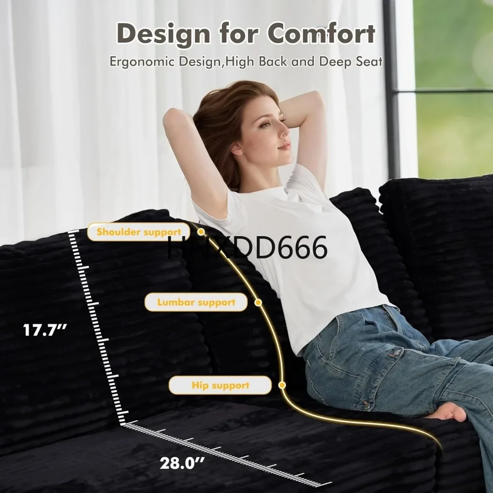 Luxury Sectional Sofa Oversized U Shaped Cloud Couch for Living Room,Deep Seat Upholstered Convertible Sleeper Sofa Couch