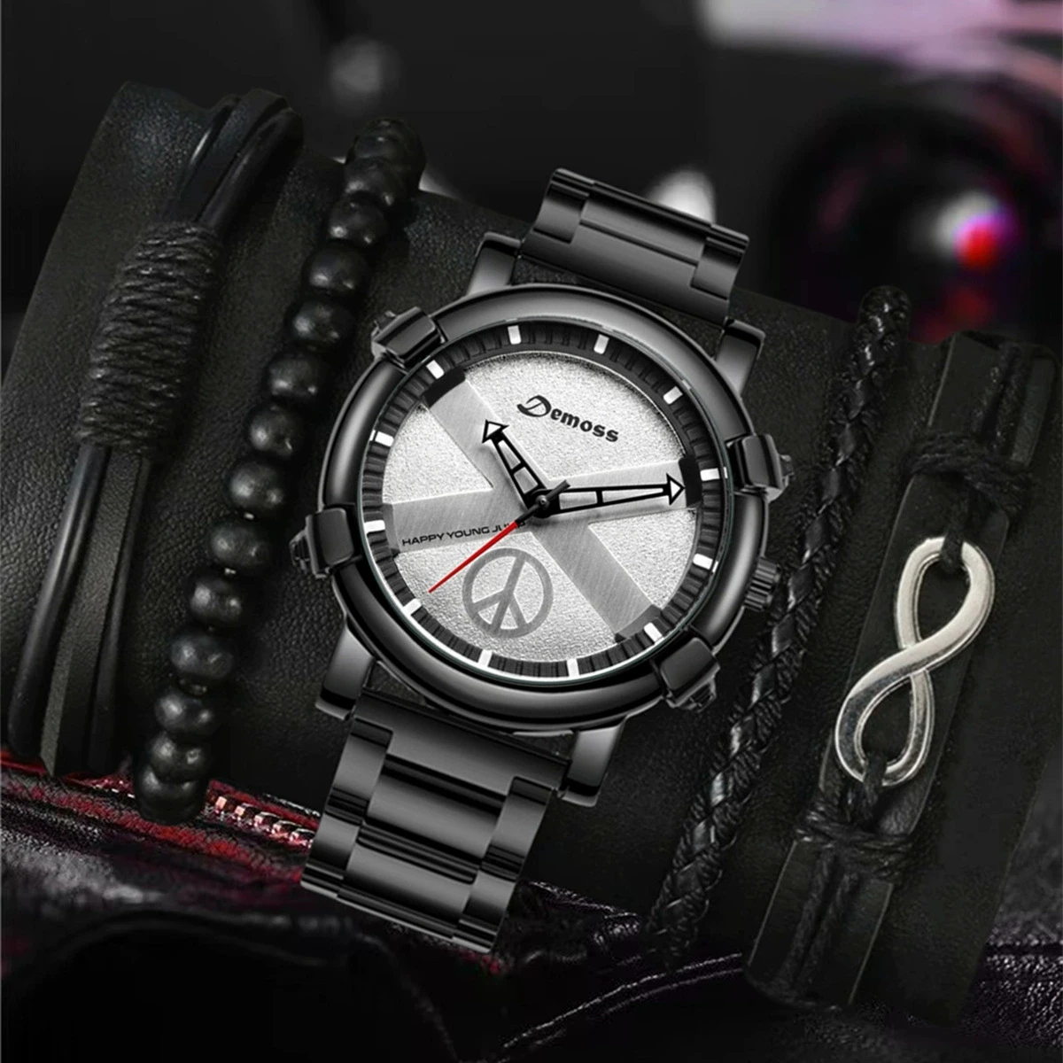 

5Pcs/Luxury Brand Men's WristWatch Original Fashion Quartz Classic Watches For Men Waterproof Business Steel Band Clock