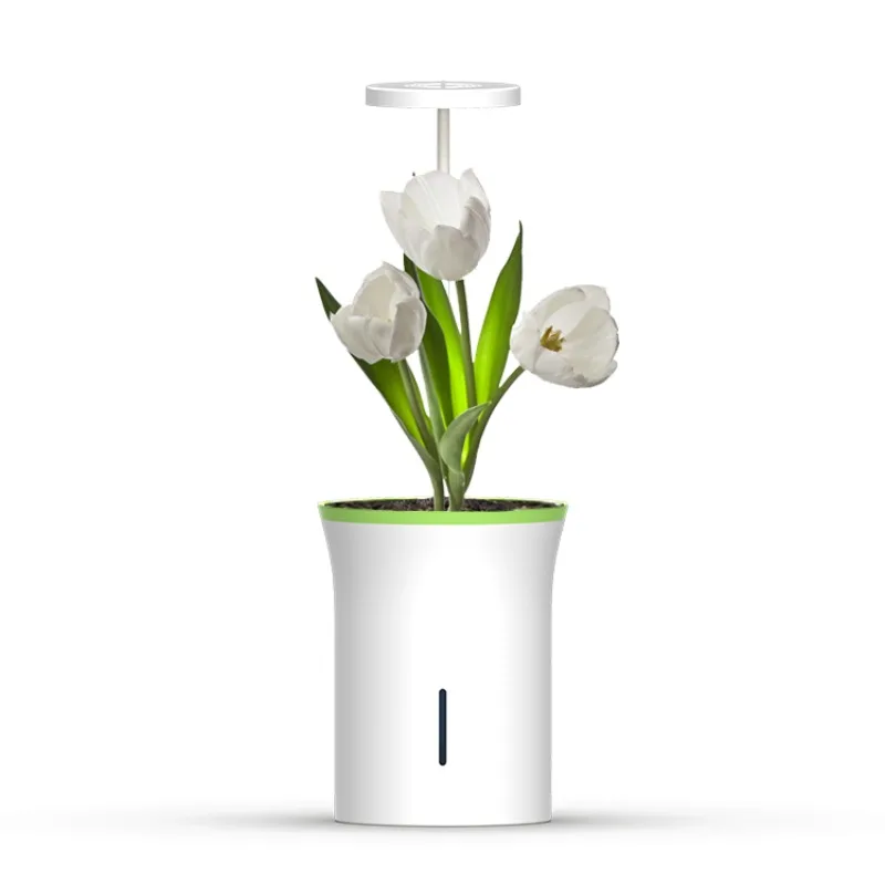

Creative Automatic Flowers Pot Lazy Self Watering Plant Pots White Plastic Round Shape Flowerpot
