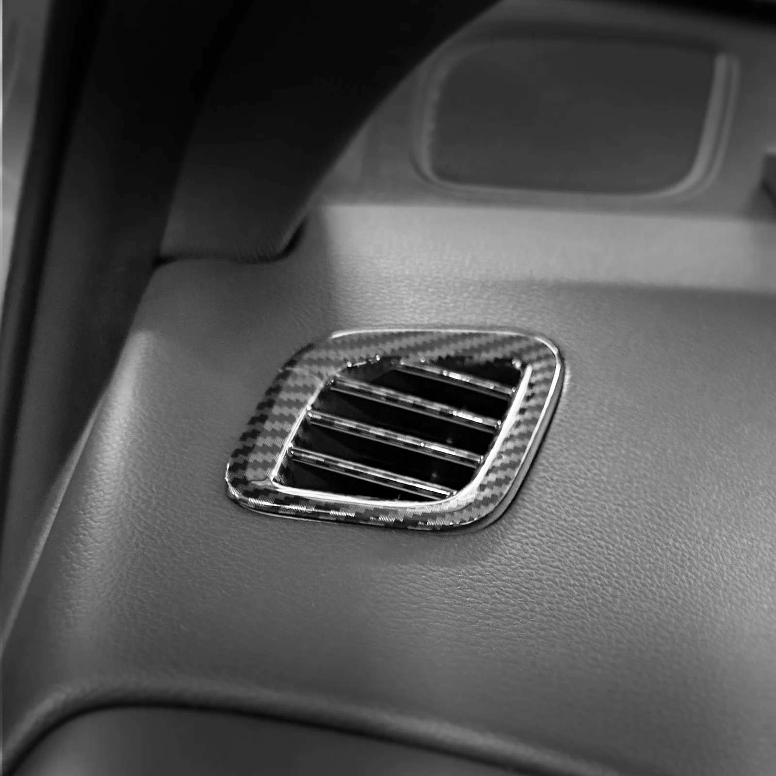 Carbon Fiber Style Interior Upper Air-Condition Vent Outlet Cover Trim For Hyundai i30 Hatch Back N