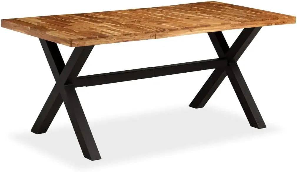 Modern Square Dining Table Easy Assembly Easy To Clean For Kitchen Dining Room & Living Room Solid Acacia And Mango Wood