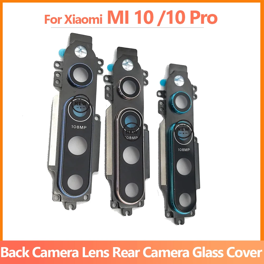 Original For Xiaomi  Mi 10 Mi 10 Pro Rear Camera Glass Lens Cover with Sticker Replacement Spare Parts With Frame Holder