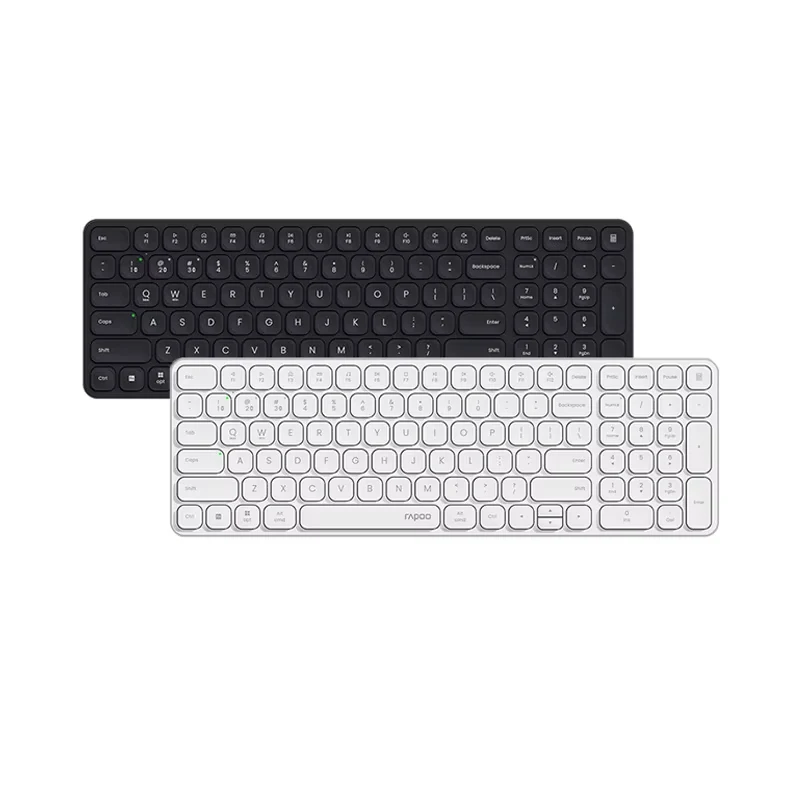 RAPOO E9300G Wireless Keyboard Bluetooth 4.0 5.0 Ultra-thin and Compact Portable Laptop Office Keyboard 99 Keys PC Accessories