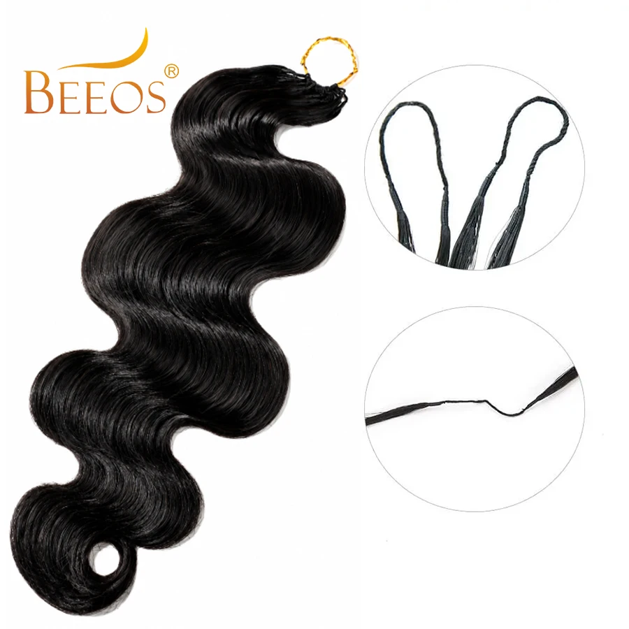 Cabello humano crochet ondas body wave sin nudos, pre-separado, ligero, extensiones para trenzas y giros para mujer 5