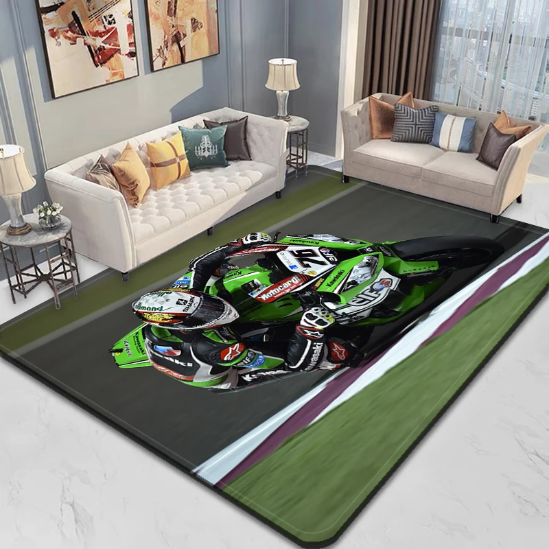 Motorcycle Kawasaki Motor Race Carpet Kitchen MatEntrance Doormat Bedroom Floor Decoration Living Room Carpet Bathroom Rug