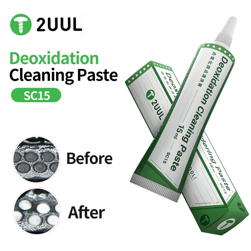 

2UUL SC15 Mobile Phone Repair Tool Easy-to-Clean Deoxidation Cleaning Paste for PCB Solder Joint Deoxidation Solder Paste