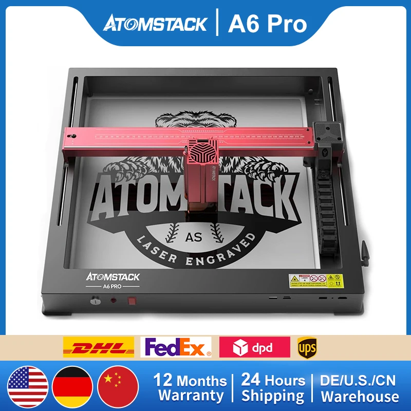 ATOMSTACK A6 Pro Laser Engraving Machine Bundle 600mm/s High Speed Precise Positioning Unibody Frame CNC Laser Engraver DIY