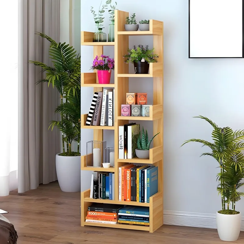 Modern writing desks with bookshelves - home office and school furniture, eco-friendly design, space saving, modular storage