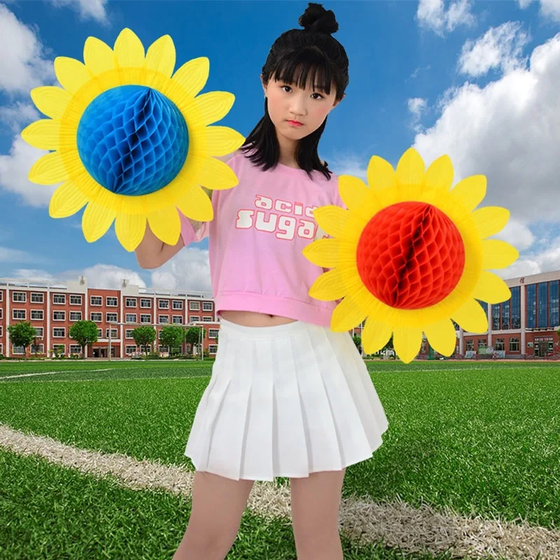 35 سنتيمتر عباد الشمس القبعات مضحك الأداء الدعائم عباد الشمس قبعة هود ل الرقص حفلة مهرجان ألعاب الاطفال زي التبعي