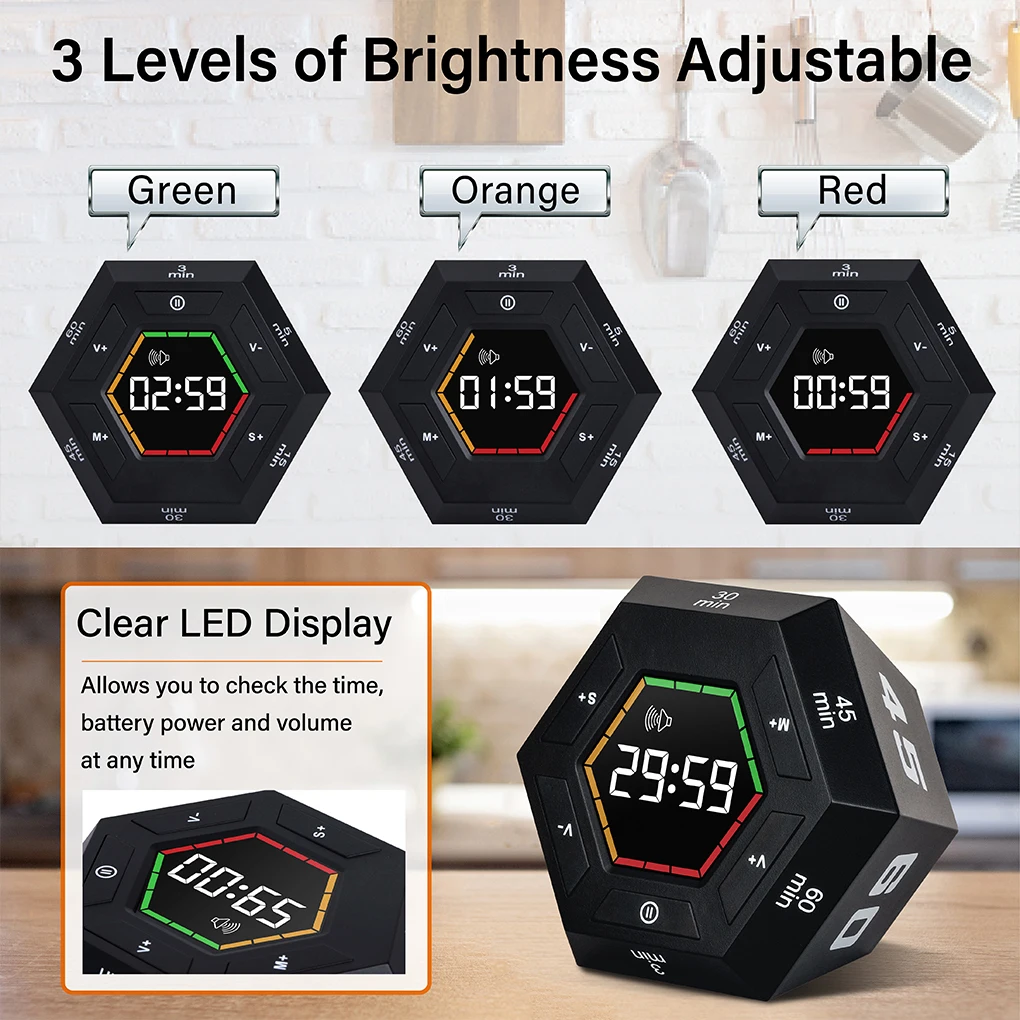 Pomodoro Timers And Cube Timer For Children And Cooking Hexagon Offers Countdowns And Positive