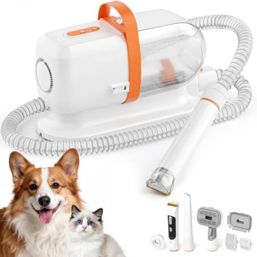 

6-in-1 Dog Grooming Kit, Pet Grooming Vacuum with Dog Clippers, 2.2L Dust Cup Dogs Vacuum with Dryer Function, Low Noise Upgrad