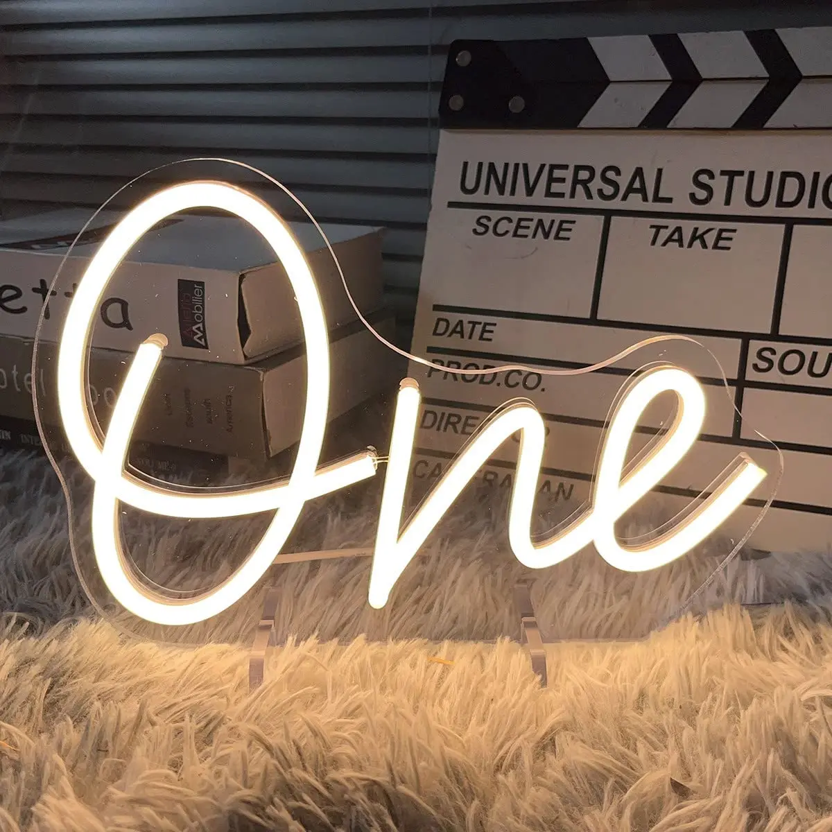One Year Old Birthday Neon Sign Desk Lamp Wedding Table Decorations Bedroom Home Room Decor Christmas Party