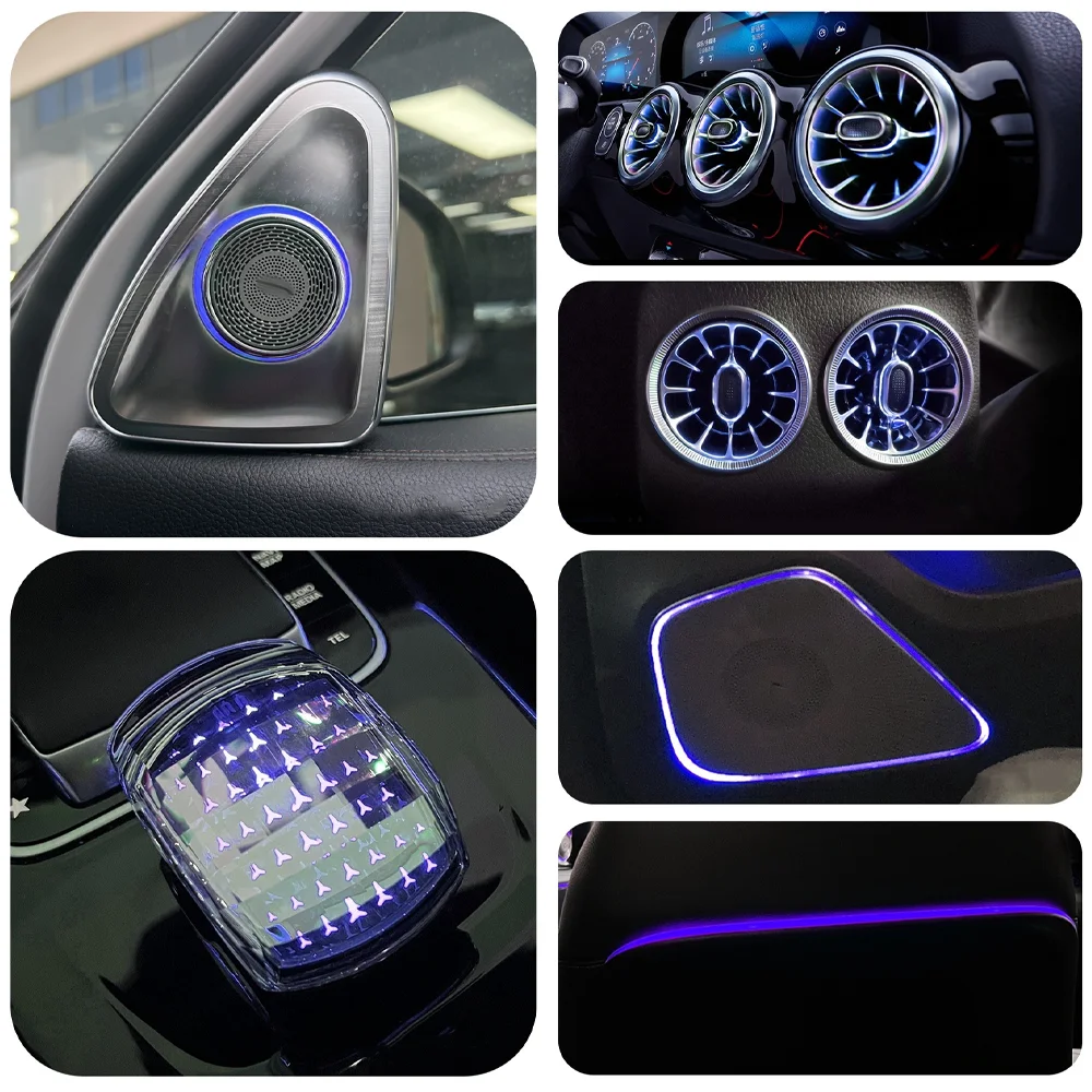 ترقية 64 ألوان LED الإضاءة المحيطة الداخلية للسيارة لمرسيدس بنز GLB X247 2020-2024 ملحقات شريط الغلاف الجوي #3