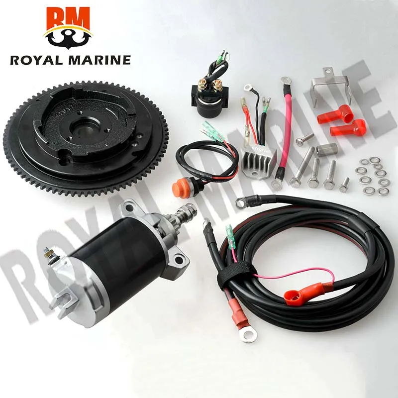 Electric Start Kit For Outboard Motor 4 Stroke YAMAHA 15HP 66M PARSUN HIDEA 15HP 18HP 66M-85550-10 66M-81800 Boat Engine Parts