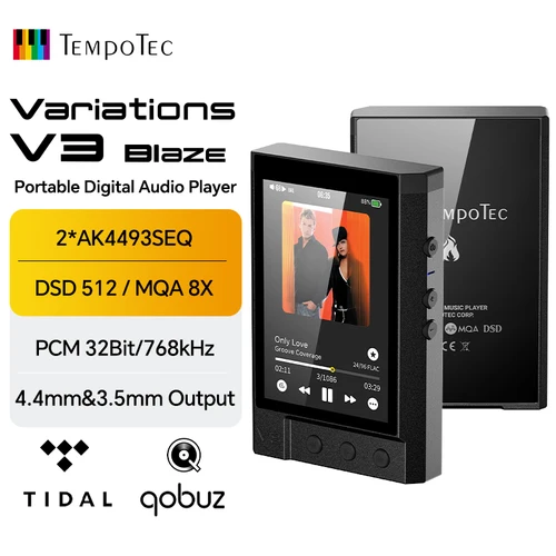 TempoTec Variations V3 Blaze-reproductor de música MP3 HIFI, reproductor de audio digital.2*AK4493SEQ,4*SGM8262, potencia de salida 1650mW@32Ω/4,4mm
