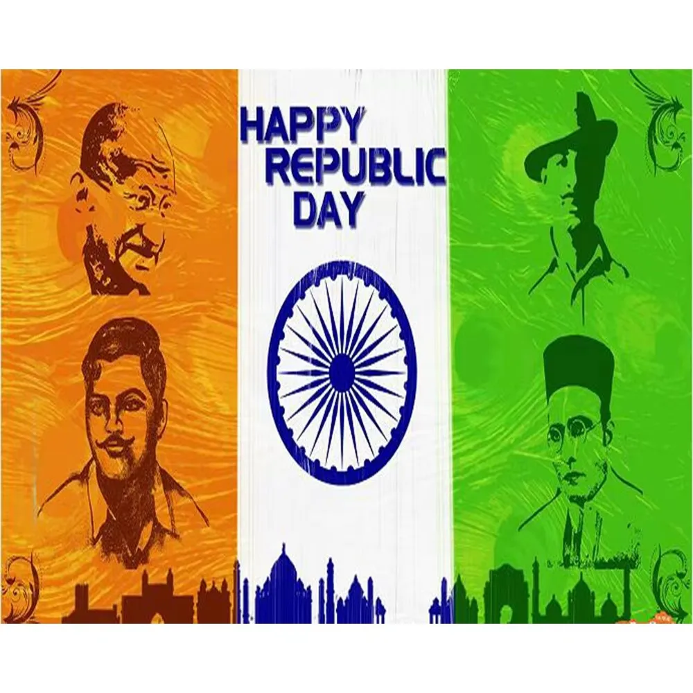 CUSTOM Democration HAPPY Republic DAY of INDIA BANNER FOR 150x90cm New Flag