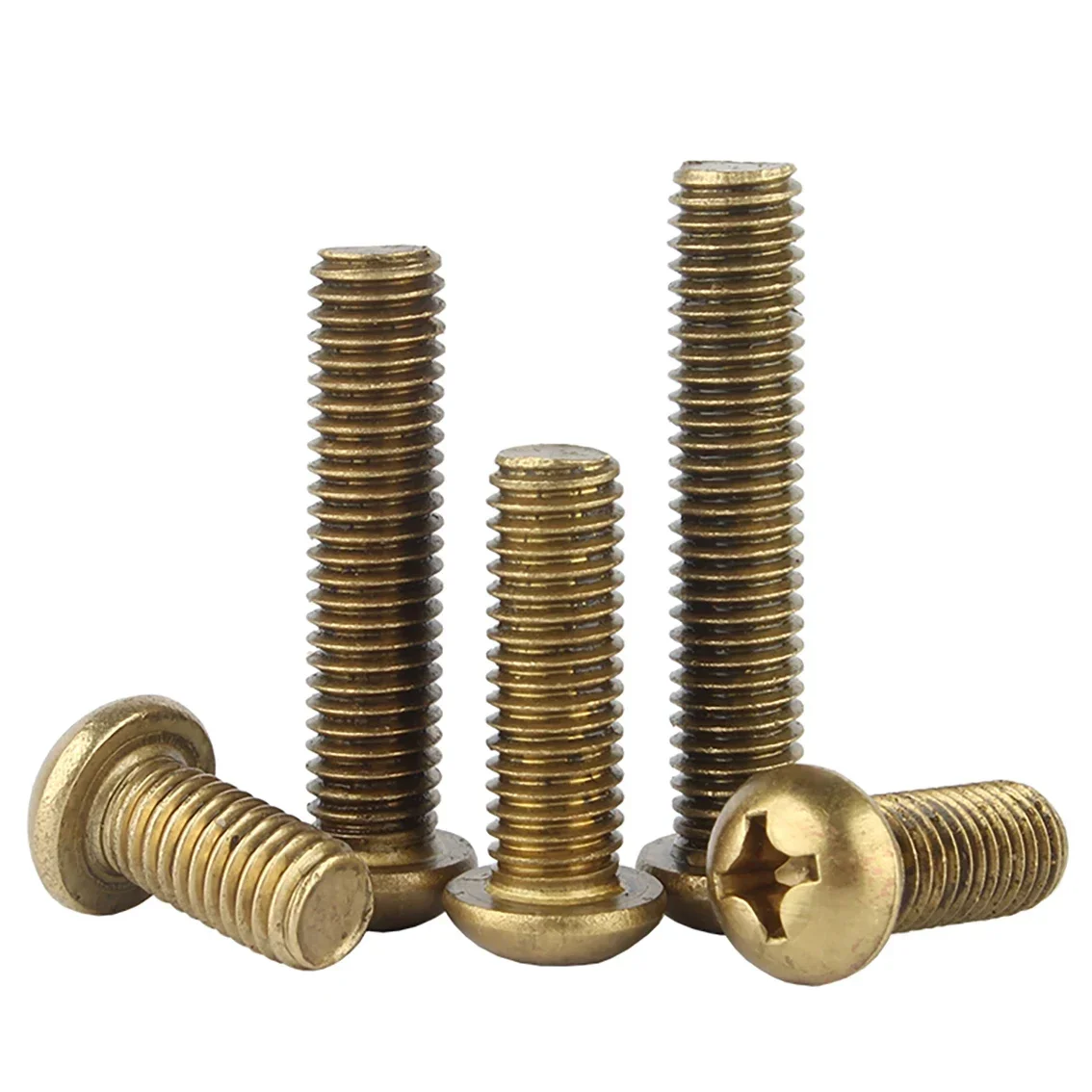 5/10/20/50Pcs Assorted Sizes M2 M2.5 M3 M4 M5 M6 GB818 Brass Screws Cross Phillips Pan Head Machine Bolts Solid Copper Screws