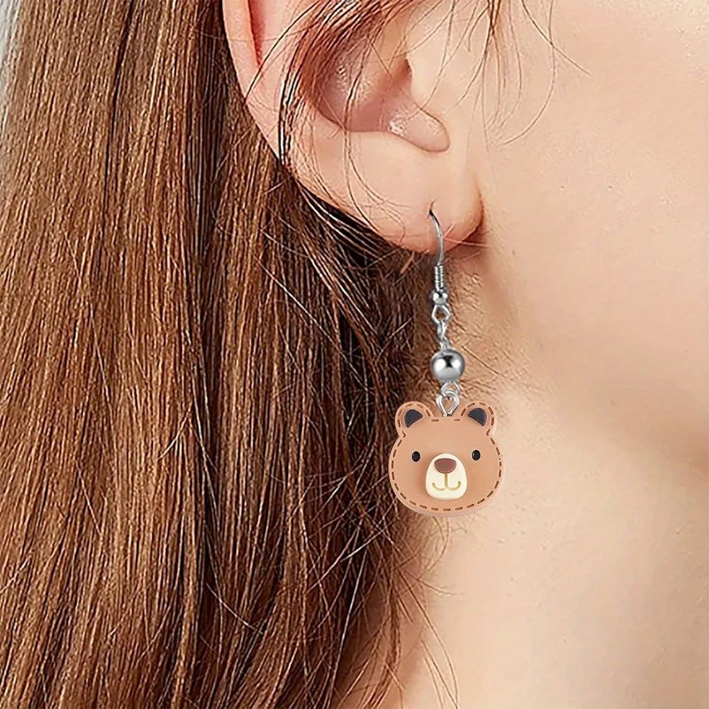 3/8/12pcs Multi-color Bear Cora-shaped Decorative Pendants, DIY Necklaces, Earrings,for Mother's Day Gift Decorative Accessories view 5