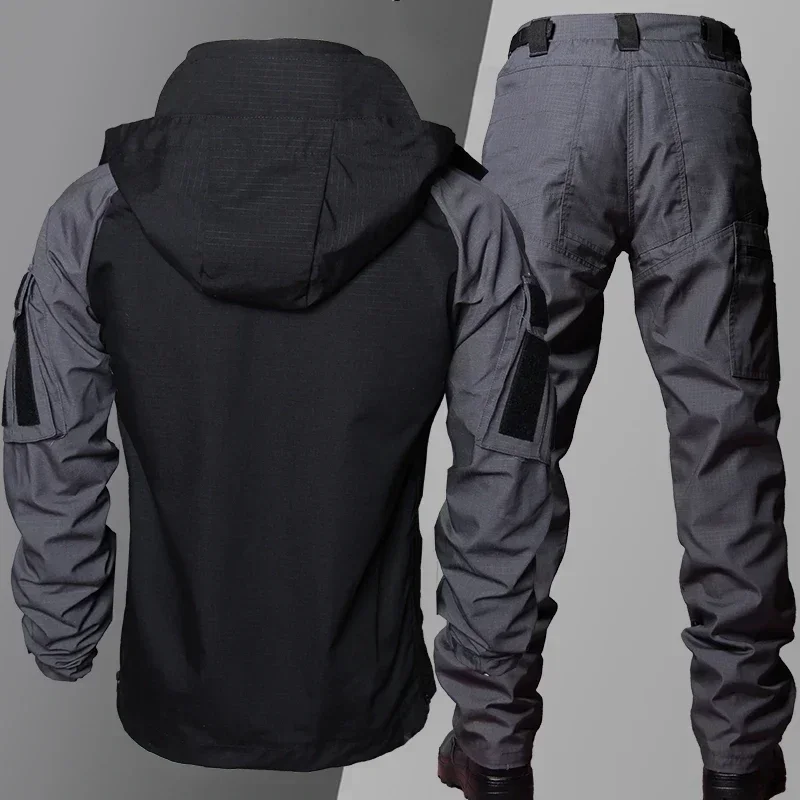 Hunting Tactical Waterproof Sets Men Special Forces Combat Training Suit Outdoor Multi-pocket Uniform Airsoft Tracksuit