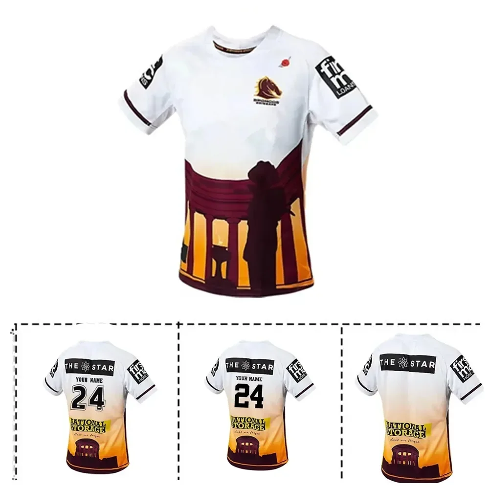 

2024 Brisbane Broncos Anzac Round Rugby Jersey - Men's Size:S-5XL（Print Custom Name Number）