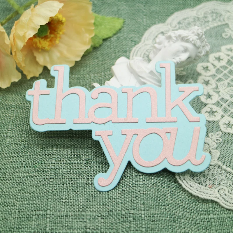 Thank You Metal Cutting Dies DIY Greeting Card Punch Stencil Scrapbooking Embossing Template Handicrafts Decoration Knife Mold