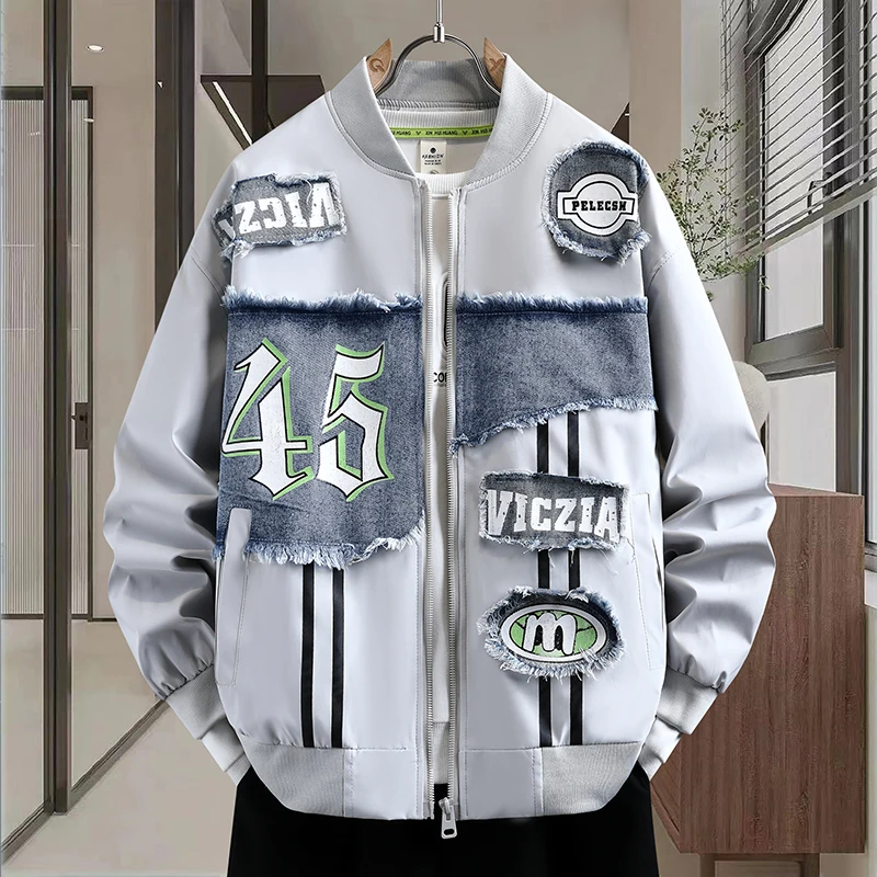 High Quality Cowboy Cotton Denim Jackets 2026 Spring Autumn Fashion Men's Baseball Coat Hip Hop Long-Sleeved Top Shirts Clothing