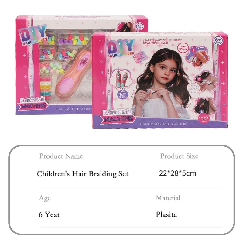 完全なDIYヘアブレイドセット - ビーズとスタイリングツール付き自動ブレイダー、女の子のための楽しいヘアアクセサリーキット