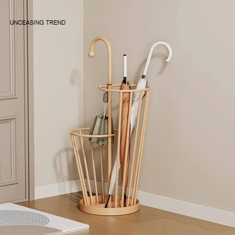 Umbrella Storage Rack Large Capacity Commercial Iron Umbrella Bucket Household Floor-Standing Creative Door Umbrella Storage