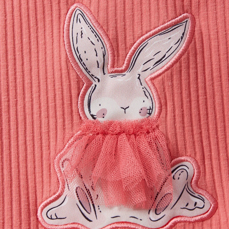 Little maven 2024 Children Clothing Baby Girls Korean Kids Clothes Cartoon Rabbit Applique Mesh Dresses Summer Princess Dress