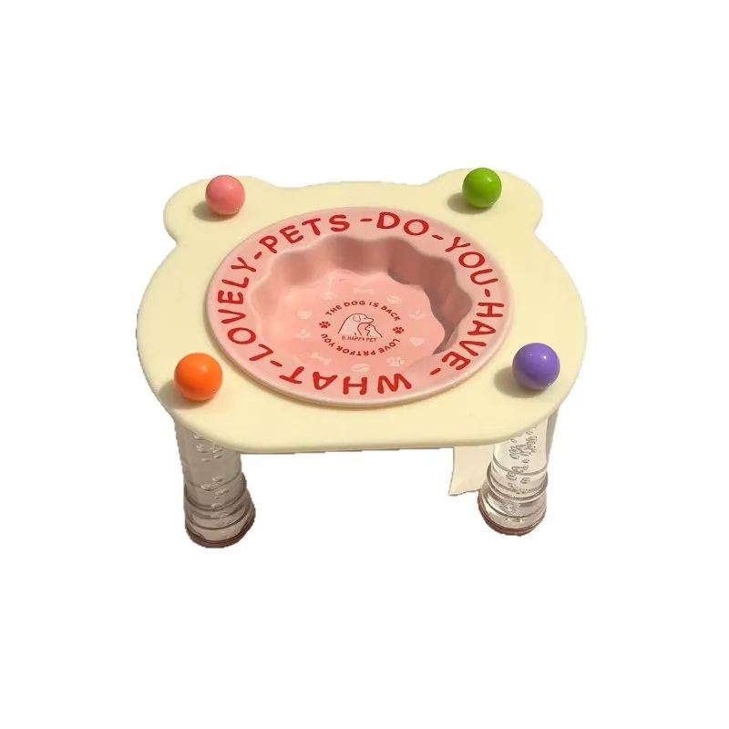 

Pet ceramic dog cat rice bowl, drinking basin creative acrylic raised frame