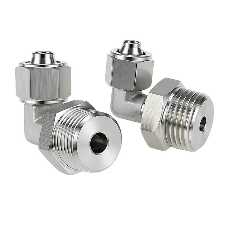 5Pcs 304 Stainless Steel PL Push In Fitting Pneumatic Elbow Male Thread Air Tube Quick Connector PL4-M5 PL6-01 PL8-02 PL10-03