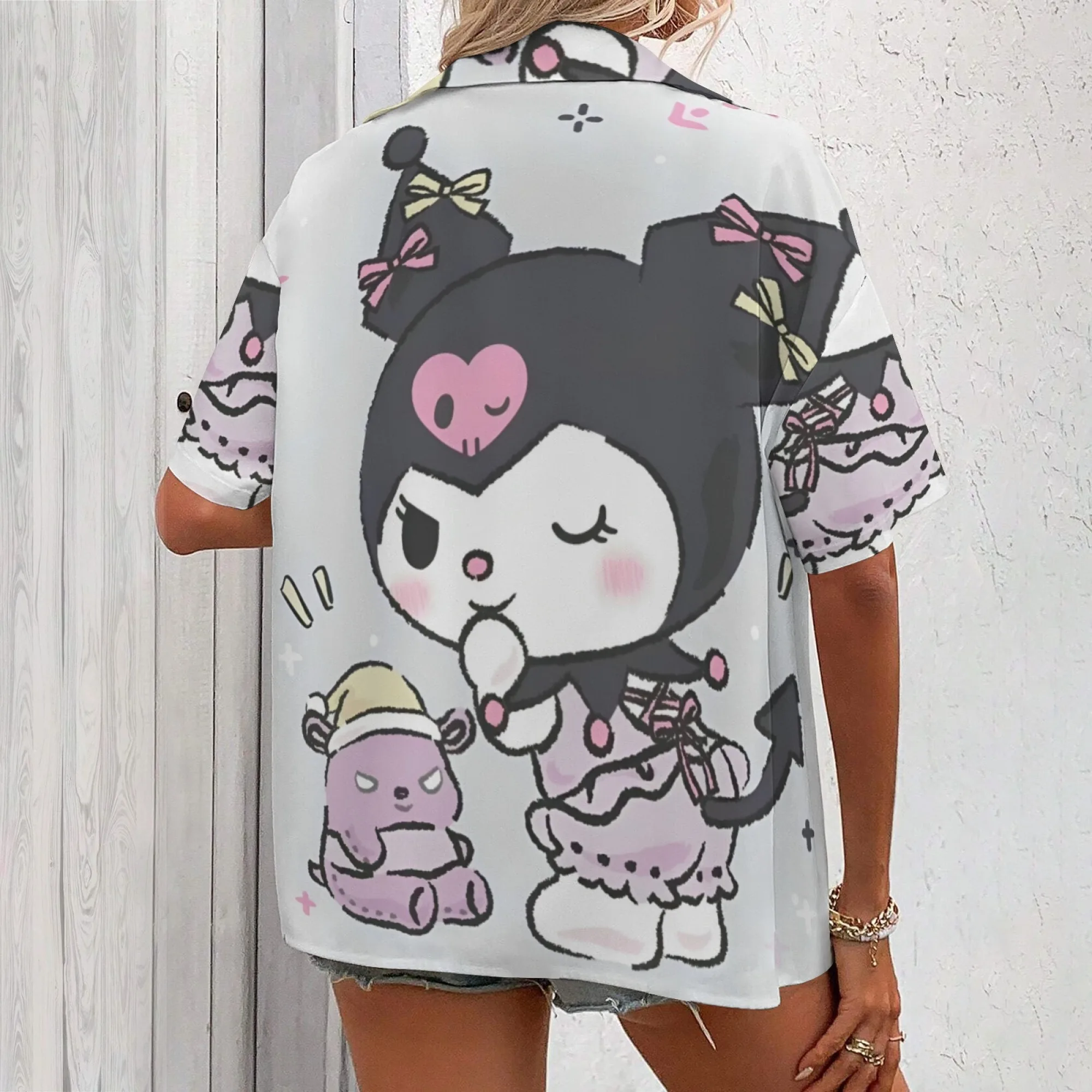 Kuromi قميص Y2k الملابس تي شيرت للنساء الكورية مراجعات العديد من الملابس المتضخم تي شيرت امرأة ملابس الفتيات أعلى المرأة الاطفال