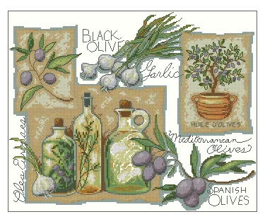 Taste of the Mediterranean 16CT 14CT Unprinted Top Quality Cross Stitch Kits Embroidery Art DIY Handmade Needlework Home Decor