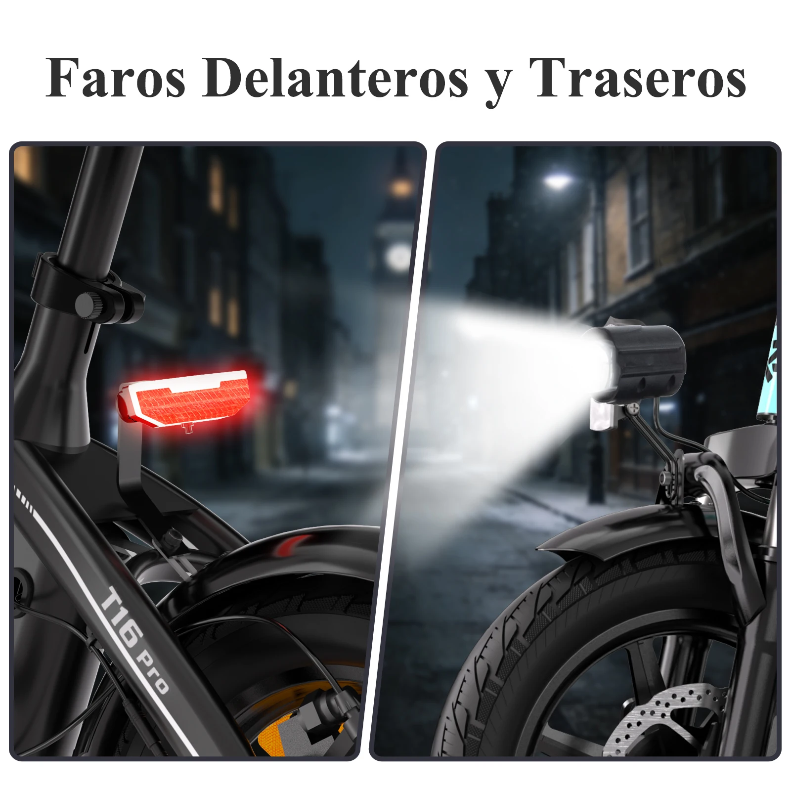 Bicicleta Eléctrica Plegable Bodywel T16pro, Mini Bicicleta Eléctrica de 14 Pulgadas, Motor de 36V 10AH 250W, Bicicleta Eléctrica Portátil para Adultos con Asistencia de Potencia, Stock en la UE