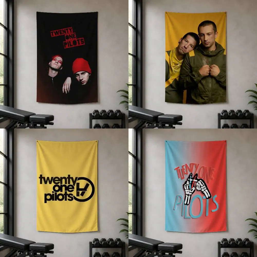 Popular T-Twenty One Pilots Band Decorative Wall Flag Banner for Home Garden Garage Indoor Outdoor Decor