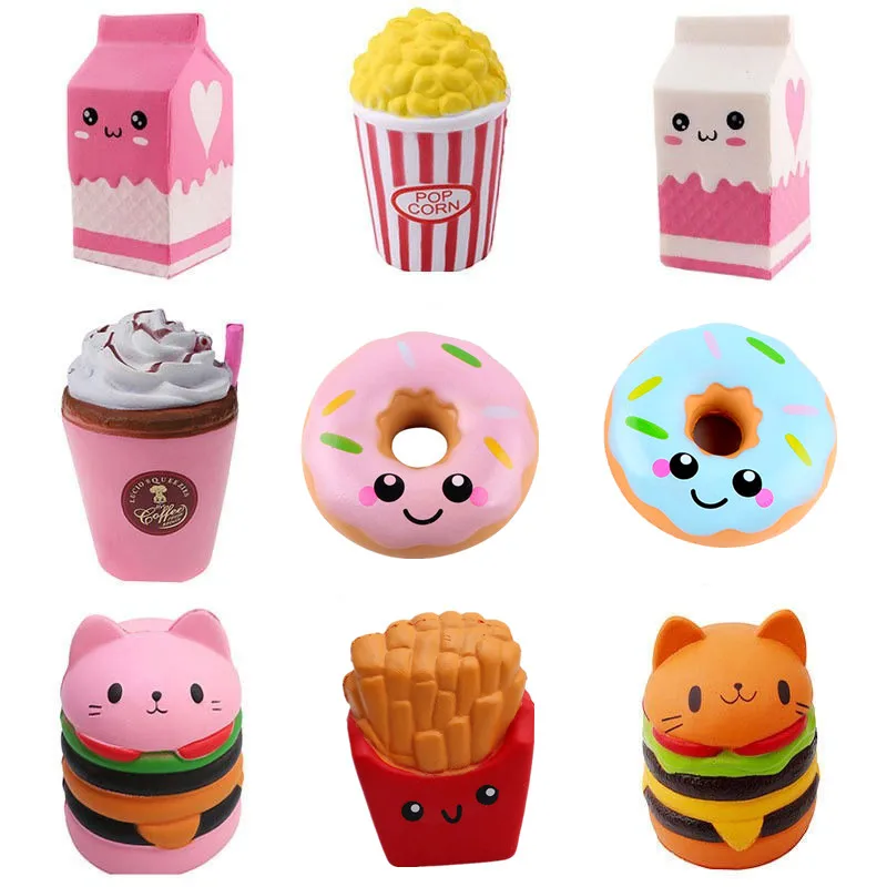 Jumbo Kawaii Squishy Toys Slow Rising Squeeze PU Popcorn Animals Anti Stress Relief Squishies Zabawka dla dzieci Prezent świąteczny dla dzieci