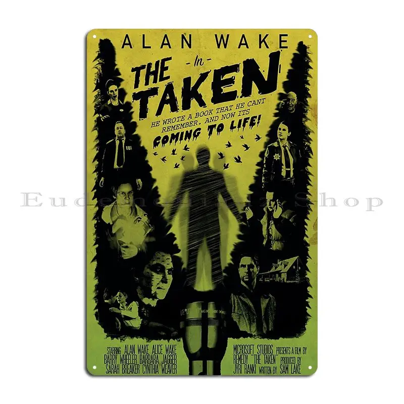 Alan Wake In The Taken Metal Sign Designing Vintage Designing Wall Living Room Tin Sign Poster