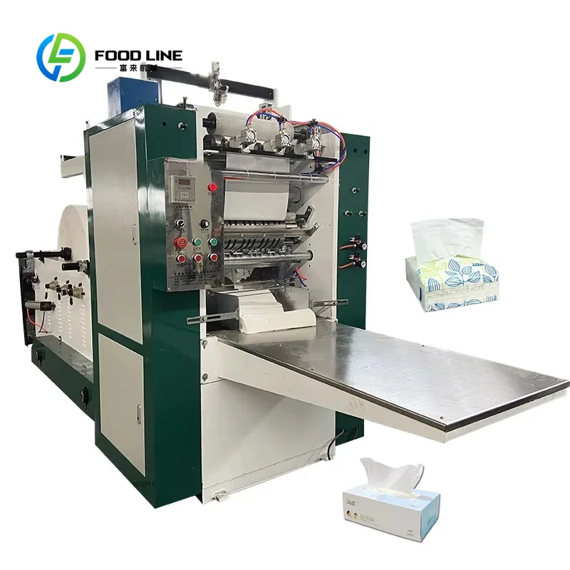 Custom made  Hand Towel Facial Tissue Paper Folding Machine 2-Line Embossing Printing Low Cost Core Motor Engine