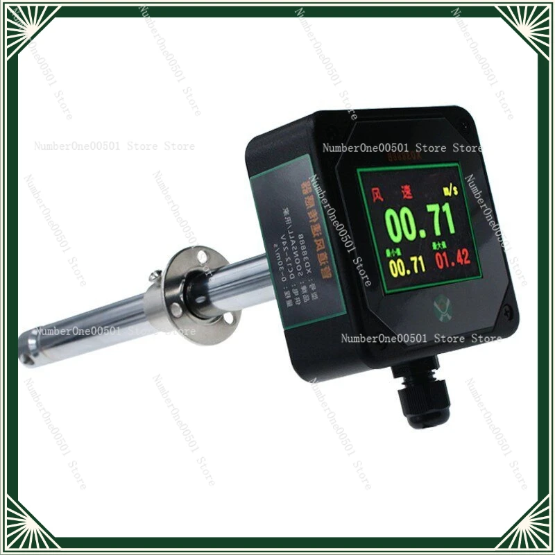 

RS485 Duct Wind Speed Transmitter,Color Screen,High Temp Resistant,High Precision HVAC Fresh Air Duct Air Flow Monitoring Sensor