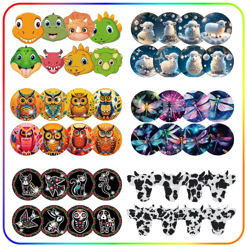 

SDOYUNO Coaster Diamond Painting Stitch Animals 8pcs Cute Coaster Diamond Mosaic Coasters Set Waterproof Diy Kit Home Decoration