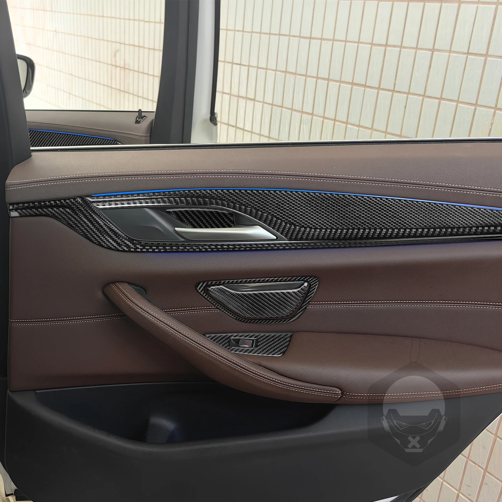 For BMW 5 Series G30 2016 2017 2018 2019 2020 2021 2022 Accessories Carbon Fiber Car Interior Gear Door Air Outlet Trim Sticker