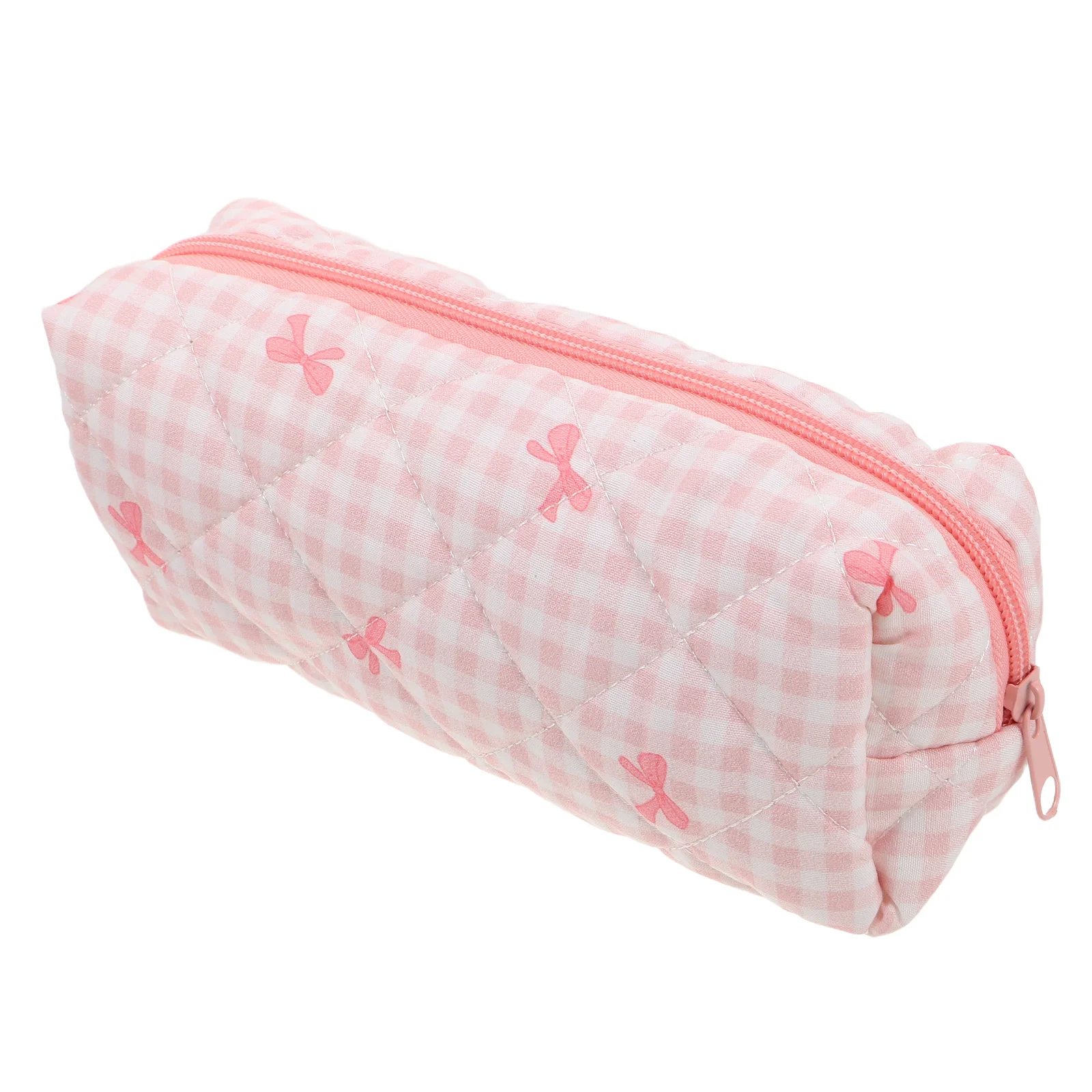 

Cute Pencil Case for Teen Girls Soft Zipper Bow Plaid Large Capacity Student School Pencil Organizer Flexible Storage