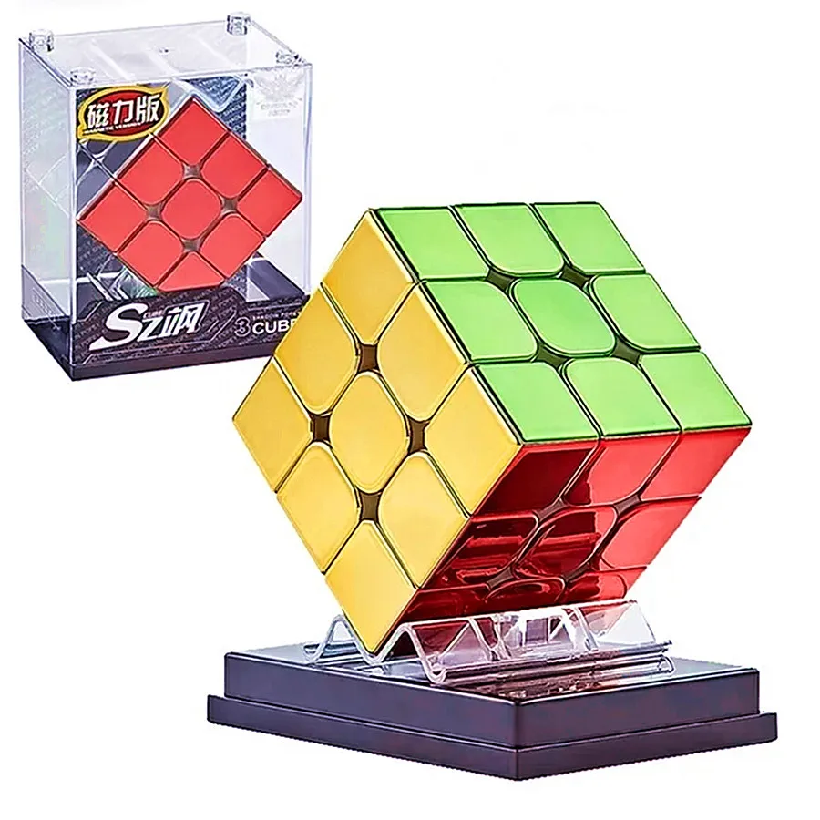 Cyclone Boys Plating 3x3x3 Magnetic Magic Cube  Professional Speed 3x3 Children's Fidget Toy Cubo Magic Cube Puzzl Magic Cubes