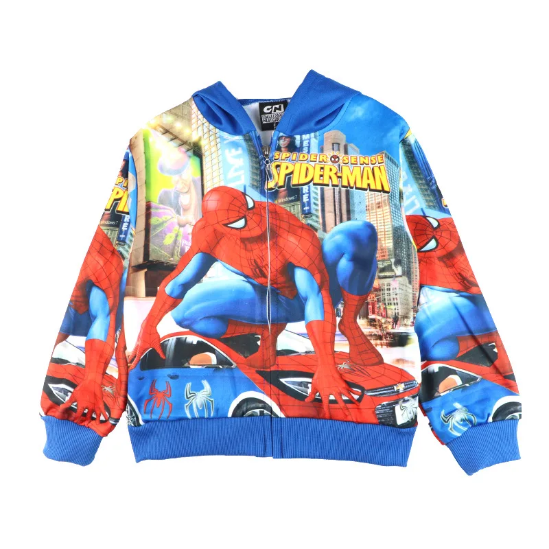 Children's Hooded Spring And Autumn Clothing Children's Clothing Baby Boy Multi-color Cartoon Spider Man Jacket Top