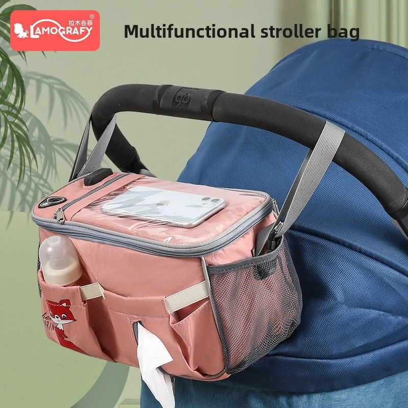 Stroller storage bag, electric vehicle hanging bag, multifunctional large-capacity mommy bag, baby stroller bottle storage bag