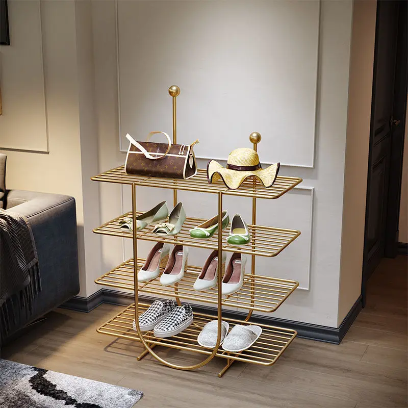 

Nordic Wrought Iron Entry Shoe Rack Simple Installation-free Multi-layer Home Interior Online Celebrity Shoe Cabinet Zapatera