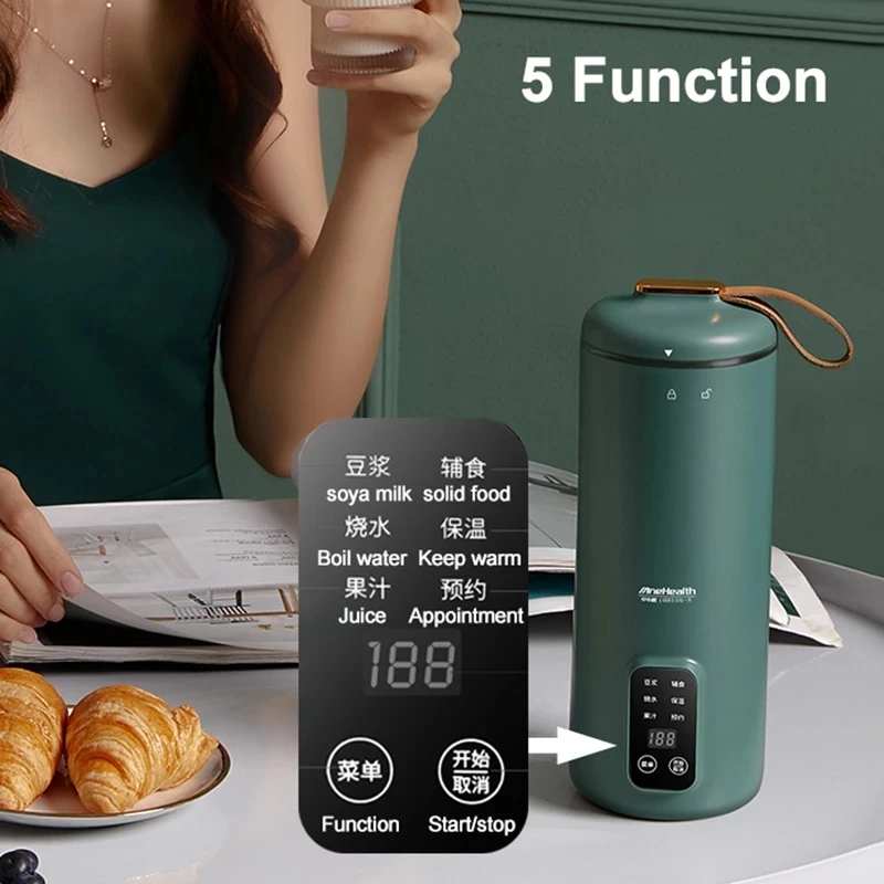 Imagem -05 - Xiaomi Mijia Máquina de Leite de Soja Multifuncional Espremedor Elétrico Liquidificador Aquecimento Soja Feijão Leite Pasta de Arroz Fabricante Filtro-livre 400ml