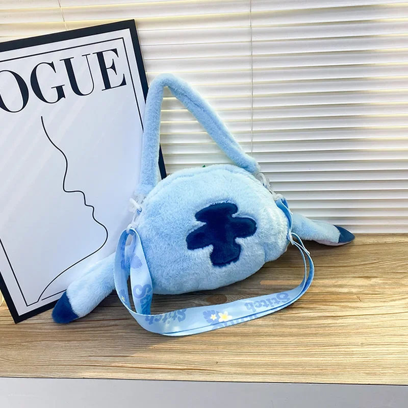 Disney Star Baby Stitch Baby Doll, bolso Diagonal de gran capacidad, bolso de hombro suave de dibujos animados, moda informal, nuevo